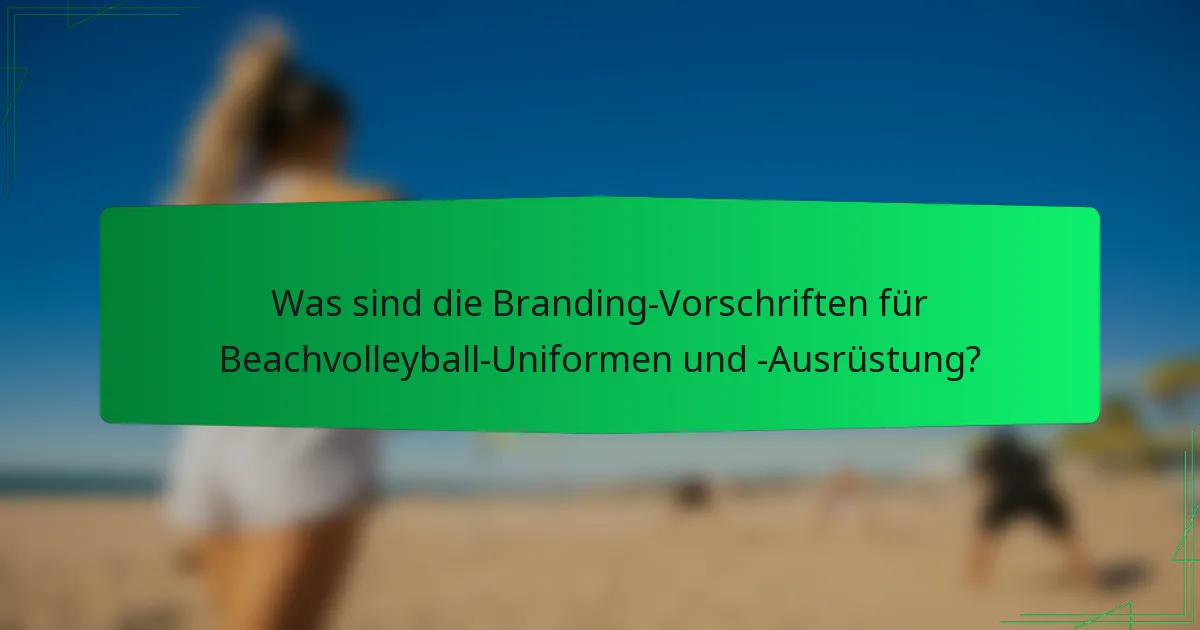 Was sind die Branding-Vorschriften für Beachvolleyball-Uniformen und -Ausrüstung?