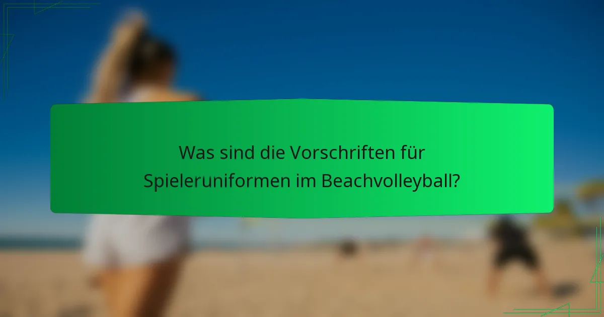 Was sind die Vorschriften für Spieleruniformen im Beachvolleyball?