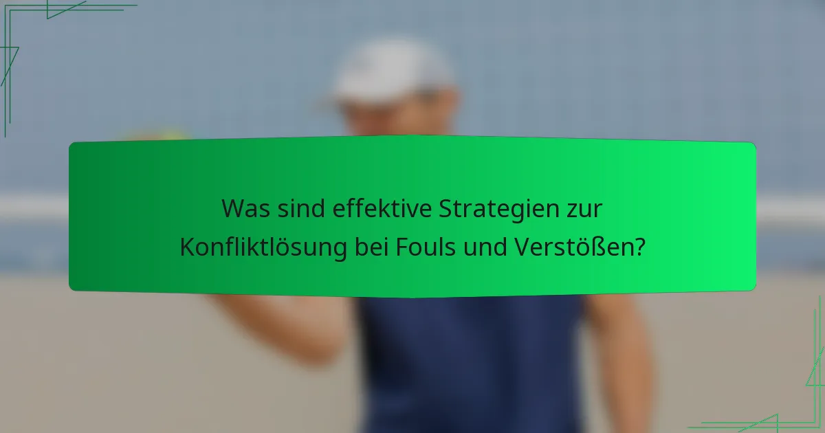 Was sind effektive Strategien zur Konfliktlösung bei Fouls und Verstößen?