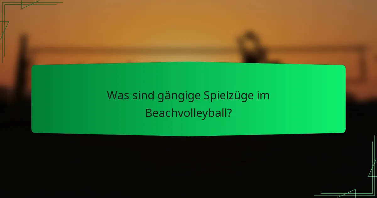 Was sind gängige Spielzüge im Beachvolleyball?